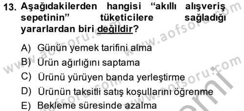 Perakendeciliğe Giriş Dersi 2013 - 2014 Yılı (Vize) Ara Sınav Soruları 13. Soru