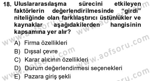 Perakendeciliğe Giriş Dersi 2013 - 2014 Yılı Tek Ders Sınav Soruları 18. Soru