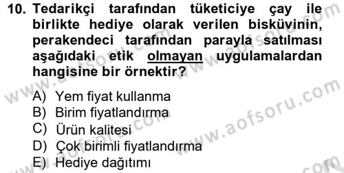 Perakendeciliğe Giriş Dersi 2014 - 2015 Yılı Tek Ders Sınav Soruları 10. Soru