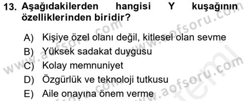 Perakendeciliğe Giriş Dersi 2015 - 2016 Yılı (Vize) Ara Sınav Soruları 13. Soru