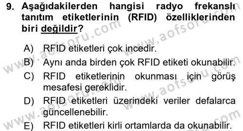 Perakendeciliğe Giriş Dersi 2015 - 2016 Yılı (Vize) Ara Sınav Soruları 9. Soru