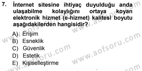 Perakendecilikte Müşteri İlişkileri Yönetimi Dersi 2012 - 2013 Yılı (Vize) Ara Sınav Soruları 7. Soru