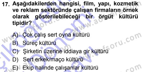 Perakendecilikte Müşteri İlişkileri Yönetimi Dersi 2013 - 2014 Yılı (Final) Dönem Sonu Sınav Soruları 17. Soru