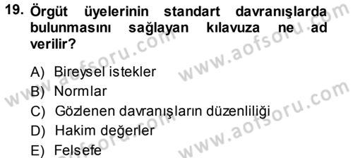 Perakendecilikte Müşteri İlişkileri Yönetimi Dersi 2013 - 2014 Yılı (Final) Dönem Sonu Sınav Soruları 19. Soru