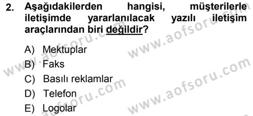 Perakendecilikte Müşteri İlişkileri Yönetimi Dersi 2013 - 2014 Yılı (Final) Dönem Sonu Sınav Soruları 2. Soru