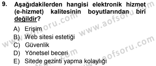 Perakendecilikte Müşteri İlişkileri Yönetimi Dersi 2013 - 2014 Yılı Tek Ders Sınav Soruları 9. Soru