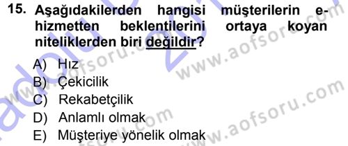 Perakendecilikte Müşteri İlişkileri Yönetimi Dersi 2014 - 2015 Yılı (Vize) Ara Sınav Soruları 15. Soru