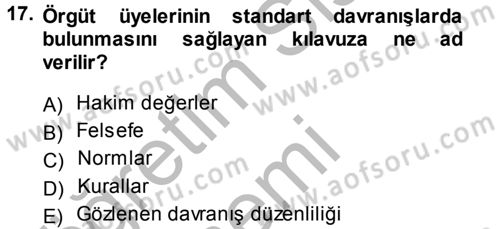Perakendecilikte Müşteri İlişkileri Yönetimi Dersi 2014 - 2015 Yılı (Final) Dönem Sonu Sınav Soruları 17. Soru