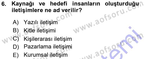 Perakendecilikte Müşteri İlişkileri Yönetimi Dersi 2015 - 2016 Yılı (Vize) Ara Sınav Soruları 6. Soru