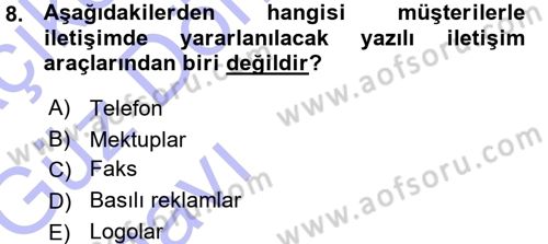 Perakendecilikte Müşteri İlişkileri Yönetimi Dersi 2015 - 2016 Yılı (Vize) Ara Sınav Soruları 8. Soru