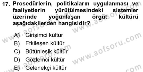 Perakendecilikte Müşteri İlişkileri Yönetimi Dersi 2015 - 2016 Yılı (Final) Dönem Sonu Sınav Soruları 17. Soru