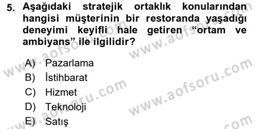 Perakendecilikte Müşteri İlişkileri Yönetimi Dersi 2017 - 2018 Yılı (Vize) Ara Sınav Soruları 5. Soru