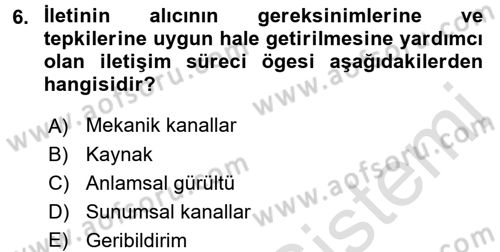 Perakendecilikte Müşteri İlişkileri Yönetimi Dersi 2017 - 2018 Yılı (Vize) Ara Sınav Soruları 6. Soru