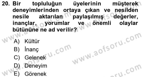 Perakendecilikte Müşteri İlişkileri Yönetimi Dersi 2017 - 2018 Yılı (Final) Dönem Sonu Sınav Soruları 20. Soru