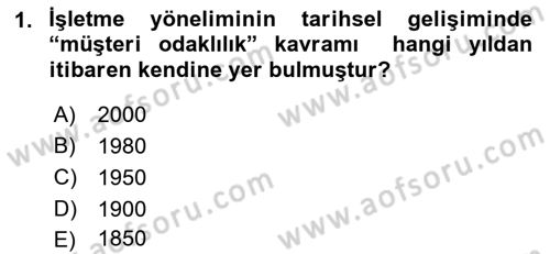 Perakendecilikte Müşteri İlişkileri Yönetimi Dersi Ara Sınavı Deneme Sınav Soruları 1. Soru