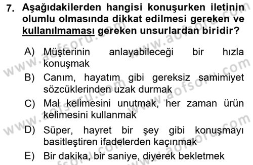 Perakendecilikte Müşteri İlişkileri Yönetimi Dersi 2018 - 2019 Yılı (Vize) Ara Sınav Soruları 7. Soru