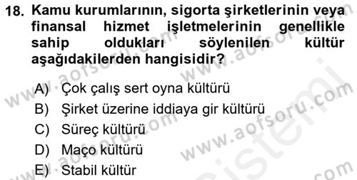 Perakendecilikte Müşteri İlişkileri Yönetimi Dersi 2018 - 2019 Yılı (Final) Dönem Sonu Sınavı 18. Soru