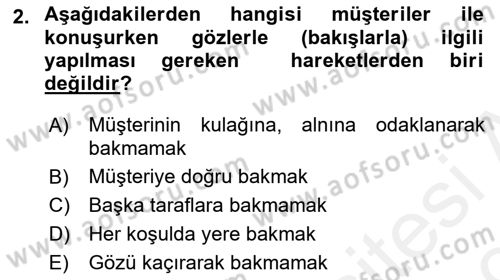 Perakendecilikte Müşteri İlişkileri Yönetimi Dersi 2018 - 2019 Yılı (Final) Dönem Sonu Sınav Soruları 2. Soru