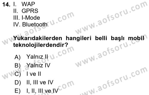 Perakendecilikte Müşteri İlişkileri Yönetimi Dersi 2019 - 2020 Yılı (Vize) Ara Sınav Soruları 14. Soru