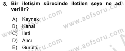Perakendecilikte Müşteri İlişkileri Yönetimi Dersi 2019 - 2020 Yılı (Vize) Ara Sınav Soruları 8. Soru