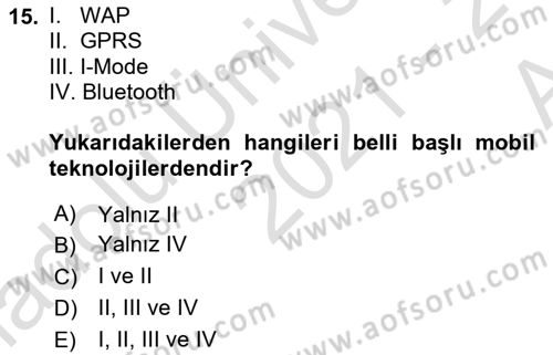 Perakendecilikte Müşteri İlişkileri Yönetimi Dersi 2021 - 2022 Yılı (Vize) Ara Sınav Soruları 15. Soru
