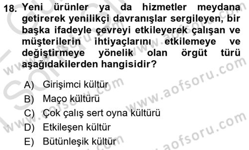 Perakendecilikte Müşteri İlişkileri Yönetimi Dersi 2021 - 2022 Yılı (Final) Dönem Sonu Sınav Soruları 18. Soru