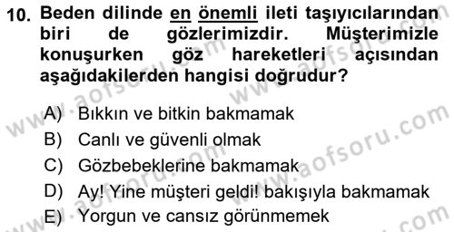 Perakendecilikte Müşteri İlişkileri Yönetimi Dersi 2022 - 2023 Yılı (Vize) Ara Sınav Soruları 10. Soru