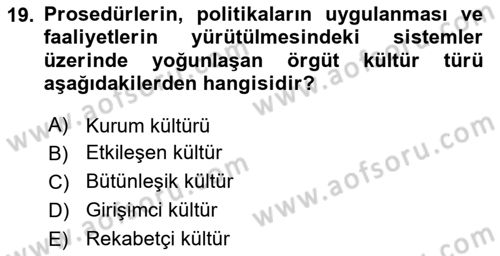 Perakendecilikte Müşteri İlişkileri Yönetimi Dersi 2023 - 2024 Yılı (Final) Dönem Sonu Sınav Soruları 19. Soru