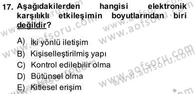 E-Perakendecilik Dersi 2013 - 2014 Yılı (Vize) Ara Sınav Soruları 17. Soru