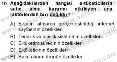 E-Perakendecilik Dersi 2013 - 2014 Yılı Tek Ders Sınav Soruları 10. Soru