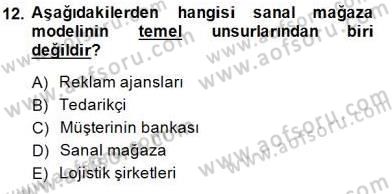 E-Perakendecilik Dersi 2014 - 2015 Yılı (Vize) Ara Sınavı 12. Soru