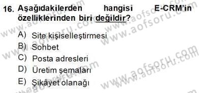 E-Perakendecilik Dersi 2014 - 2015 Yılı (Final) Dönem Sonu Sınav Soruları 16. Soru