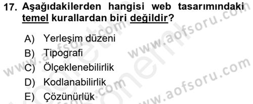 E-Perakendecilik Dersi 2015 - 2016 Yılı (Vize) Ara Sınav Soruları 17. Soru