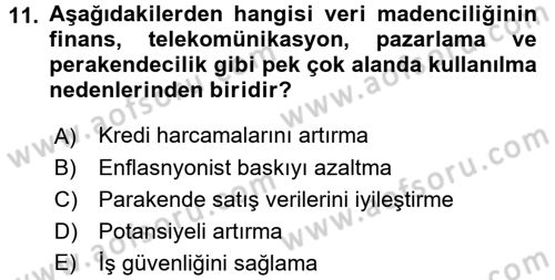 E-Perakendecilik Dersi 2015 - 2016 Yılı (Final) Dönem Sonu Sınav Soruları 11. Soru