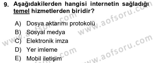 E-Perakendecilik Dersi 2016 - 2017 Yılı (Vize) Ara Sınav Soruları 9. Soru