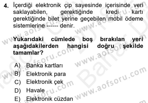 E-Perakendecilik Dersi 2018 - 2019 Yılı (Vize) Ara Sınav Soruları 4. Soru