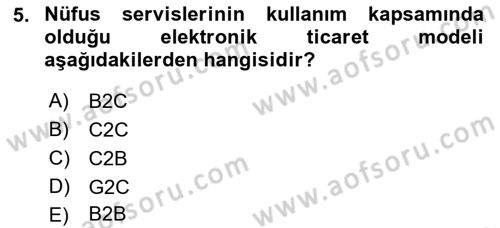 E-Perakendecilik Dersi 2018 - 2019 Yılı (Vize) Ara Sınav Soruları 5. Soru