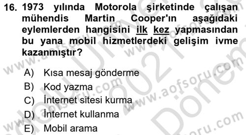 E-Perakendecilik Dersi 2021 - 2022 Yılı (Final) Dönem Sonu Sınav Soruları 16. Soru