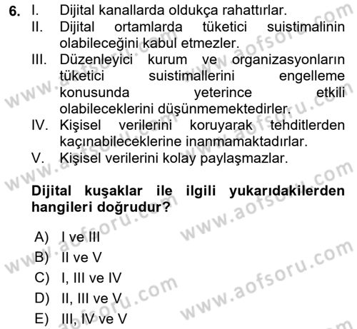 E-Perakendecilik Dersi 2021 - 2022 Yılı (Final) Dönem Sonu Sınav Soruları 6. Soru