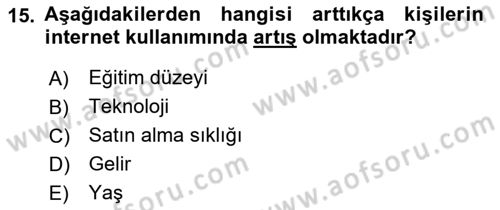 E-Perakendecilik Dersi 2021 - 2022 Yılı Yaz Okulu Sınav Soruları 15. Soru