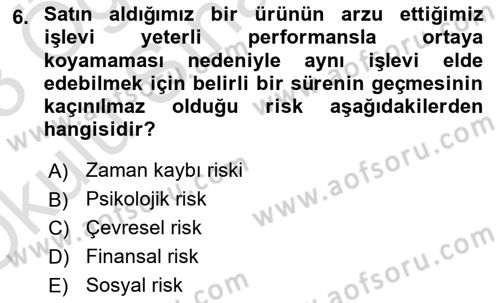 E-Perakendecilik Dersi 2022 - 2023 Yılı Yaz Okulu Sınavı 6. Soru