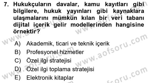 E-Perakendecilik Dersi 2023 - 2024 Yılı (Vize) Ara Sınavı 7. Soru