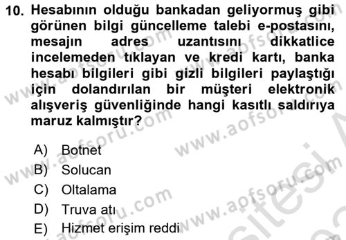 E-Perakendecilik Dersi 2023 - 2024 Yılı (Final) Dönem Sonu Sınav Soruları 10. Soru
