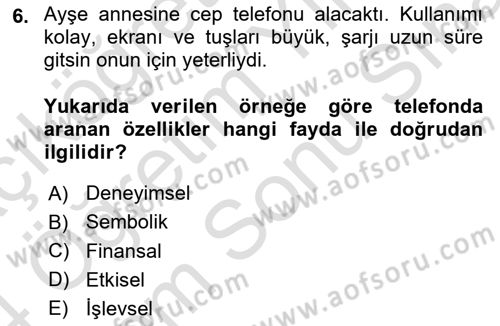 E-Perakendecilik Dersi 2023 - 2024 Yılı (Final) Dönem Sonu Sınav Soruları 6. Soru