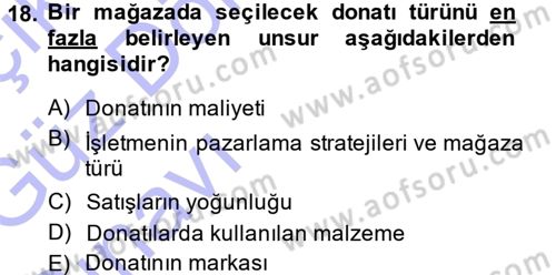 Mağaza Atmosferi Dersi 2014 - 2015 Yılı (Vize) Ara Sınavı 18. Soru