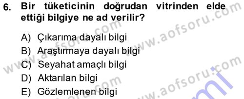 Mağaza Atmosferi Dersi 2014 - 2015 Yılı (Vize) Ara Sınavı 6. Soru