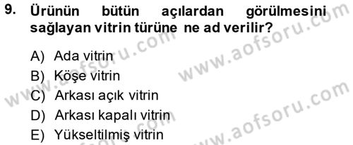 Mağaza Atmosferi Dersi 2014 - 2015 Yılı (Vize) Ara Sınavı 9. Soru