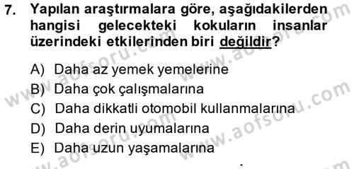 Mağaza Atmosferi Dersi 2014 - 2015 Yılı (Final) Dönem Sonu Sınavı 7. Soru