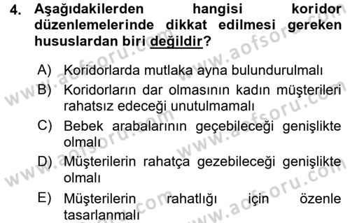 Mağaza Atmosferi Dersi Ara Sınavı Deneme Sınav Soruları 4. Soru