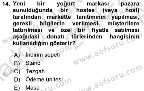 Mağaza Atmosferi Dersi Ara Sınavı Deneme Sınav Soruları 14. Soru